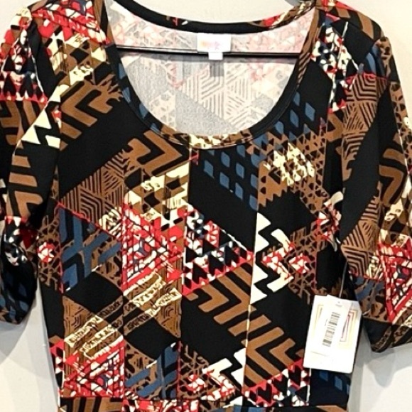 LuLaRoe Geometric Multicolor Patterned Nicole Dress NWT - Picture 3 of 13